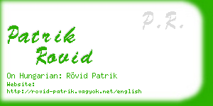 patrik rovid business card